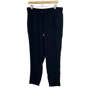 Express Factory Black Elastic Waist Straight Leg High Rise Light Weight Pant